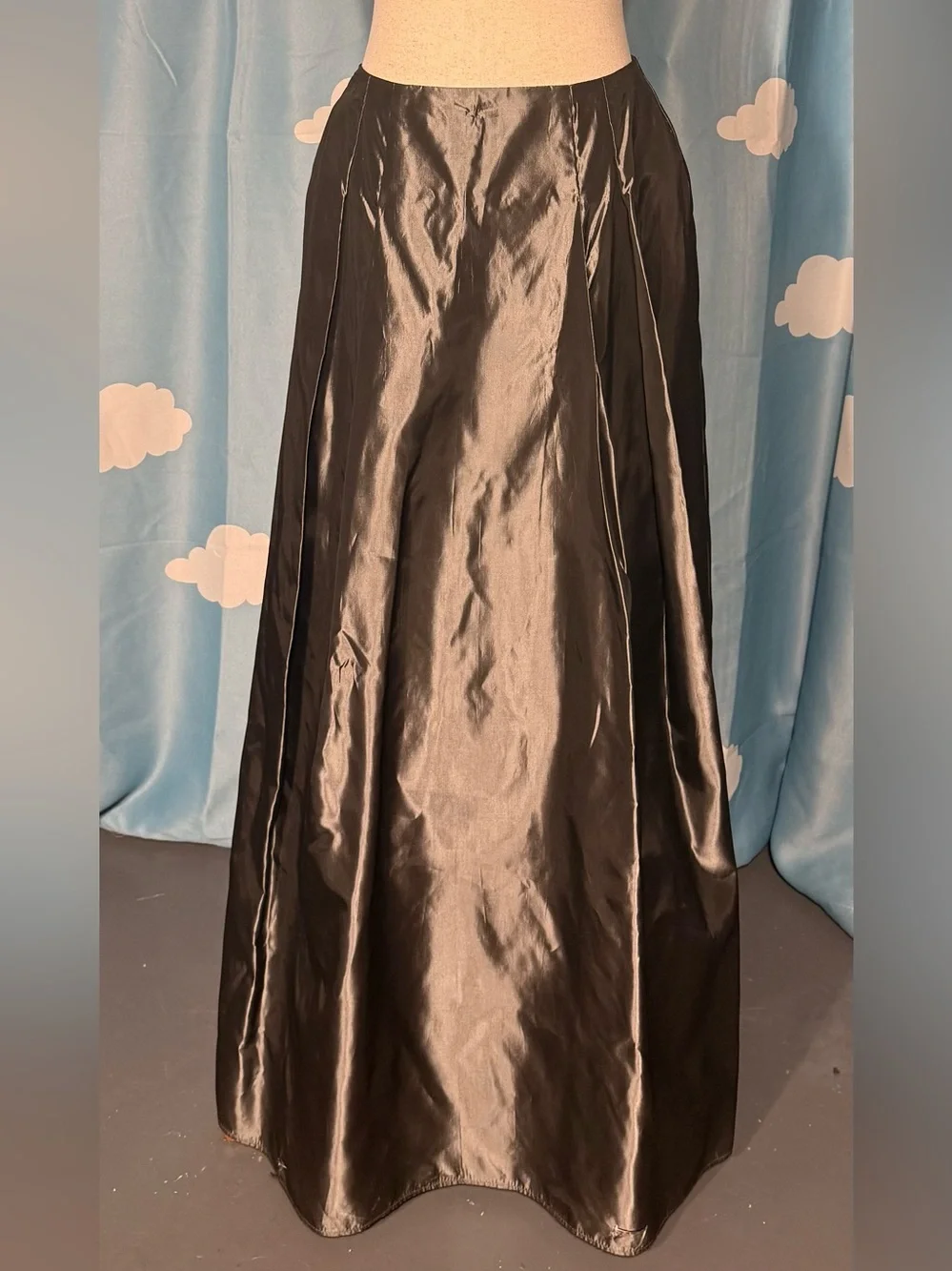 Y2K Scott MClintock satin taffeta grey metallic evening skirt- S